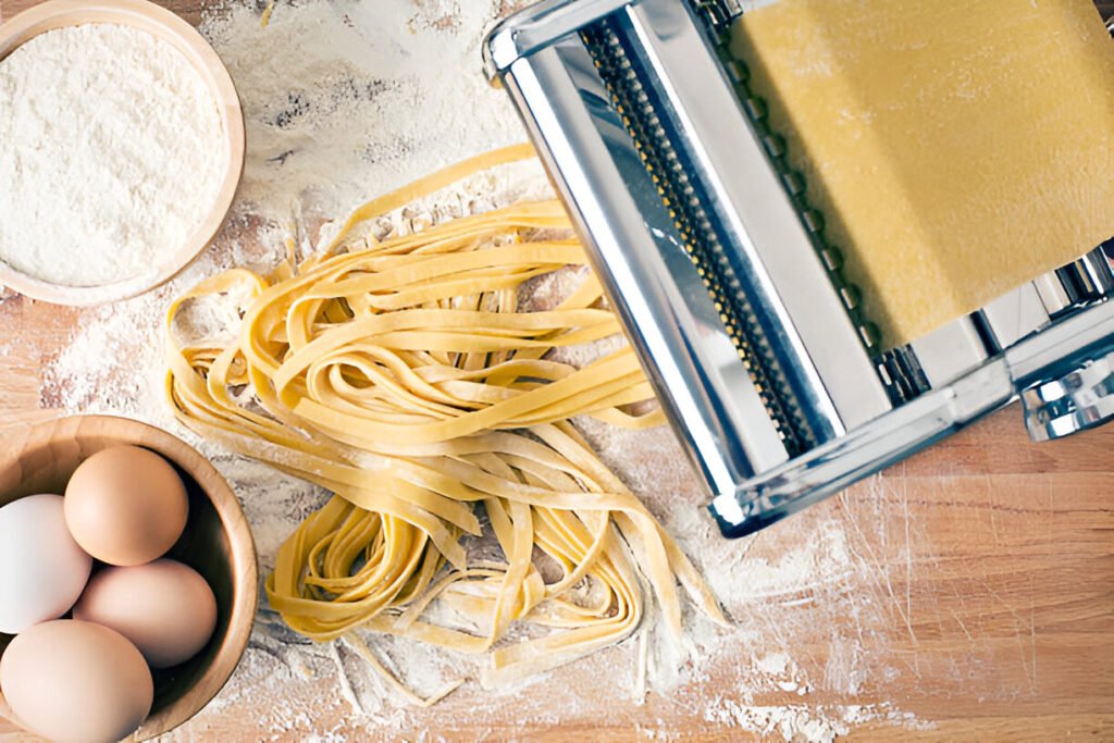 Handmade pasta on counter