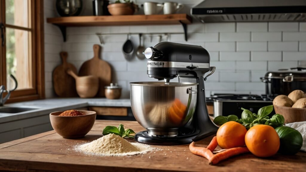 Modern kitchen counter with essential appliances for home cooks