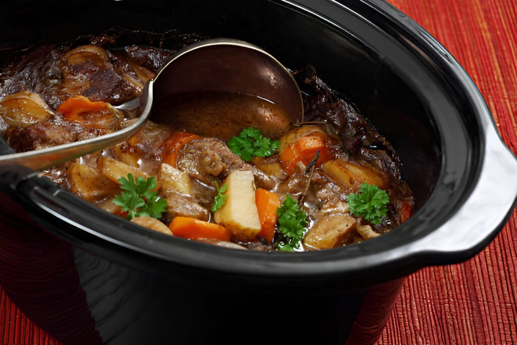 Slow cooker with stew